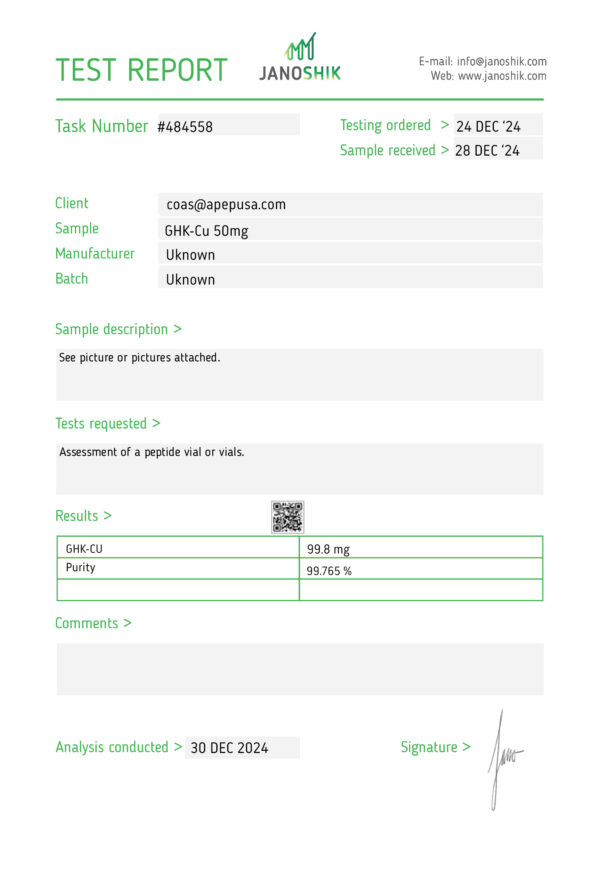 GHK-Cu 50mg – Advanced Peptide for Skin Regeneration and Healing Research - Image 2