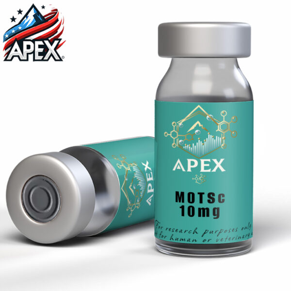 MOTS-c 10mg peptide vial – high-purity compound for metabolic and mitochondrial research.