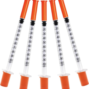 ReliOn Insulin Syringe 6mm x 1ml – sterile, single-use syringe for precise unit measurement in laboratory and research settings.